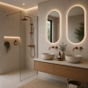 Ensemble 2 mitigeurs lavabo encastrés + 2 bondes + colonne de douche Corbeau Kroos