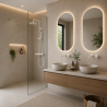 Ensemble 2 mitigeurs lavabo encastrés + 2 bondes + colonne de douche Corbeau Kroos