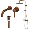 Ensemble mitigeur lavabo encastré + bonde + colonne de douche Corbeau Kroos
