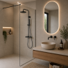 Ensemble mitigeur lavabo encastré + bonde + colonne de douche Corbeau Kroos