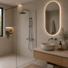 Ensemble mitigeur lavabo encastré + bonde + colonne de douche Corbeau Kroos