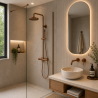 Ensemble mitigeur lavabo encastré + bonde + colonne de douche Corbeau Kroos