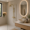 Ensemble mitigeur lavabo encastré + bonde + colonne de douche Corbeau Kroos