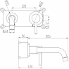 Ensemble mitigeur lavabo encastré + bonde + colonne de douche Corbeau Kroos
