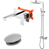 Ensemble Mitigeur encastré lavabo + Colonne de douche + Bonde Sirius Kroos