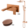 Ensemble 2 Mitigeurs encastrés lavabo + Colonne de douche + 2 Bondes Sirius Kroos