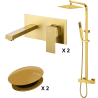 Ensemble 2 Mitigeurs encastrés lavabo + Colonne de douche + 2 Bondes Sirius Kroos
