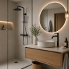 Ensemble mitigeur lavabo réhaussé + bonde + colonne de douche Corbeau Kroos