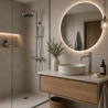 Ensemble mitigeur lavabo réhaussé + bonde + colonne de douche Corbeau Kroos