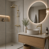 Ensemble mitigeur lavabo réhaussé + bonde + colonne de douche Corbeau Kroos