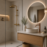 Ensemble mitigeur lavabo réhaussé + bonde + colonne de douche Corbeau Kroos