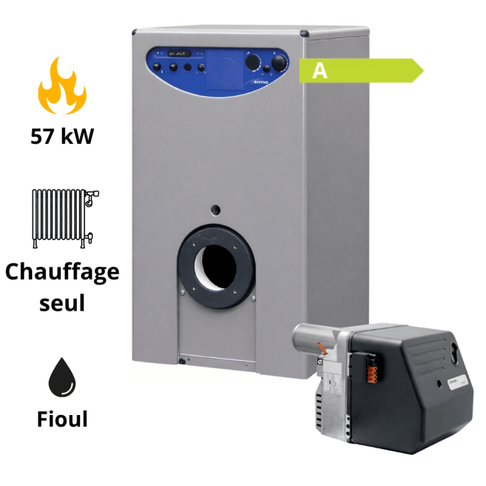 Pack chaudière fioul 48 kw SIME Estelle 7 OF ERP + Brûleur D6