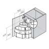 Poubelle rotative à tri sélectif - 1x18L+1x12L+1x9L