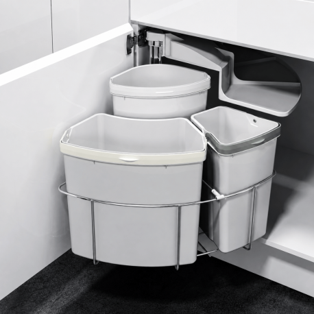Poubelle rotative à tri sélectif - 1x18L+1x12L+1x9L