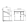 Poubelle basculante pour meuble de 600mm-1x35L+1x17L