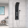 Colonne de douche thermostatique wellness - panneau verre noir - Schütte