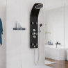 Colonne de douche thermostatique wellness - panneau verre noir - Schütte