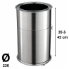 Elément réglable D 230 de 45 à 35 cm Poujoulat ER Inox - Galva