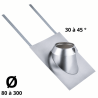 Solin Inox 30 à 45° ardoise avec collerette Therminox Poujoulat TI
