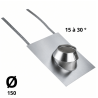 Solin Inox tuiles + kit d'étanchéité Poujoulat D 150 de 15° à 30°