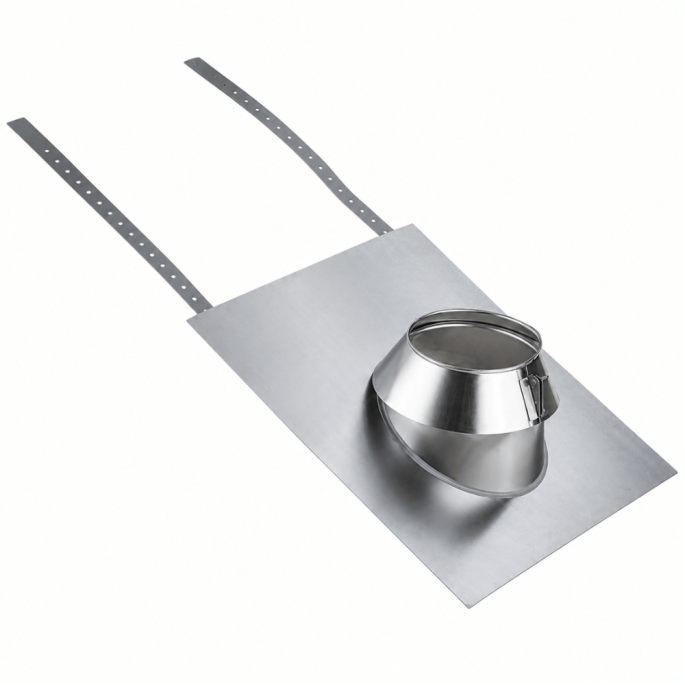 Solin Inox tuiles + kit d'étanchéité Poujoulat D 150 de 30° à 45° SIT