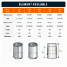 Elément réglable D 150 de 45 à 35 cm Poujoulat ER Inox - Galva