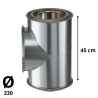 Te isolé 90 ° Poujoulat Inox-Galva D 230
