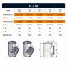 Te isolé 90 ° Poujoulat Inox-Galva D 230
