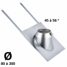 Solin Inox 30 à 45° tuile (y compris kit d'étancheité) avec collerette Therminox Poujoulat TI