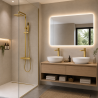 Ensemble 2 Mitigeurs rehausse lavabo + Colonne de douche + 2 Bondes Sirius Kroos