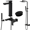 Ensemble Mitigeur lavabo + Colonne de douche + Mitigeur bain douche + Bonde Sirius Kroos