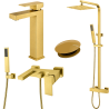 Ensemble Mitigeur lavabo + Colonne de douche + Mitigeur bain douche + Bonde Sirius Kroos