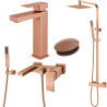 Ensemble Mitigeur lavabo + Colonne de douche + Mitigeur bain douche + Bonde Sirius Kroos