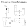 Ensemble Mitigeur lavabo + Colonne de douche + Mitigeur bain douche + Bonde Sirius Kroos