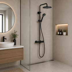 Destockage / Colonne de douche thermostatique noire TRES Destockage / Colonne de douche thermostatique noire TRES
