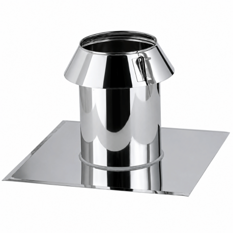 Solin Inox toit plat avec collerette Poujoulat D 155 à 230