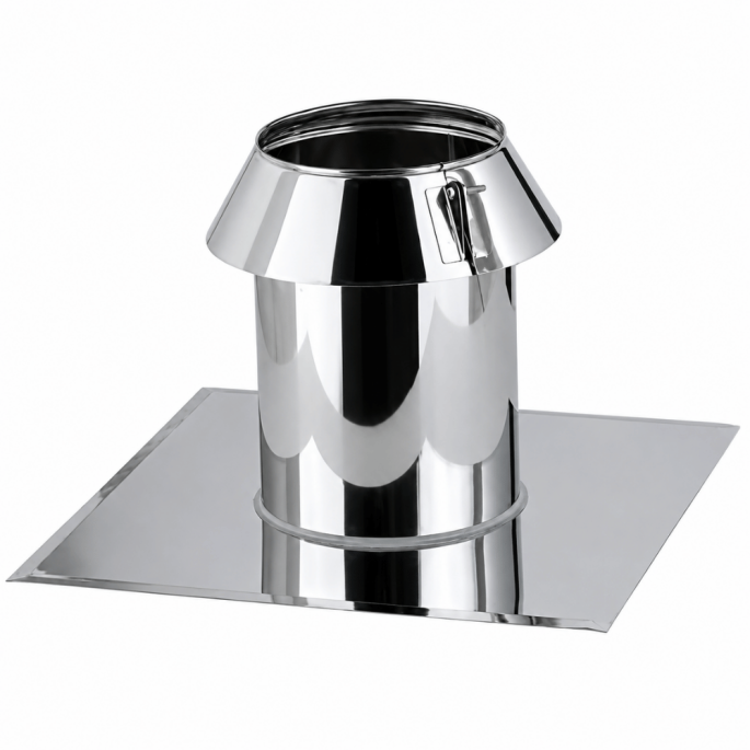 Solin Inox toit plat avec collerette Poujoulat D 155 à 230
