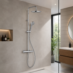 Colonne de douche thermostatique murale Base Plus TRES Colonne de douche thermostatique murale Base Plus TRES