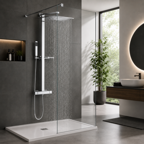 Colonne de douche thermostatique Carré XXL VALENTIN
