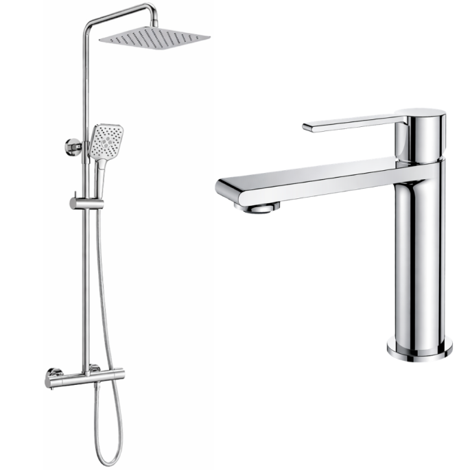 Ensemble mitigeur lavabo + Colonne de douche Figaro