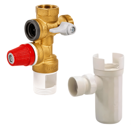 Kit groupe de sécurité 3/4" pour chauffe eau + siphon de groupe
