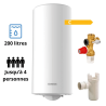 Pack Chauffe eau électrique 200 Litres Sagéo stéatite vertical ARISTON + Groupe de sécurité 3/4" + Siphon