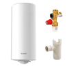 Pack Chauffe eau électrique 200 Litres Sagéo stéatite vertical ARISTON + Groupe de sécurité 3/4" + Siphon