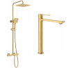 Ensemble mitigeur lavabo réhaussé + Colonne de douche Figaro