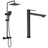 Ensemble mitigeur lavabo réhaussé + Colonne de douche Figaro