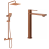 Ensemble mitigeur lavabo réhaussé + Colonne de douche Figaro