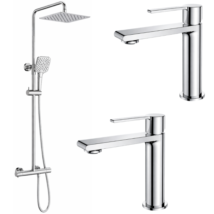 Ensemble 2 mitigeurs lavabo + Colonne de douche Figaro