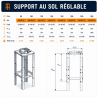 Support au sol réglable Therminox TI-ZI / TR-ZR Poujoulat