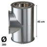 Te isolé 90 ° Poujoulat Inox-Galva D 280 