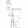 Kit de douche thermostatique électronique et encastré Shower Technology Study Exclusive TRES
